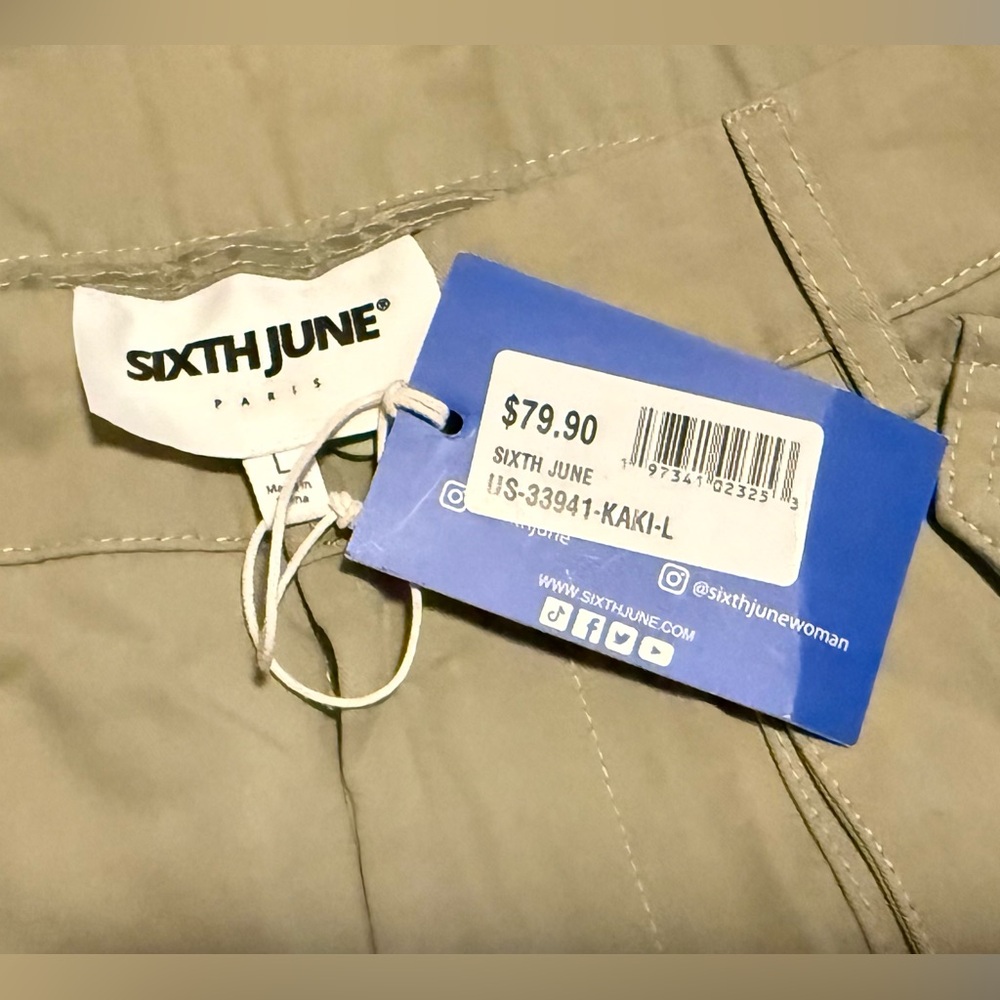 NWT SIXTH JUNE Women’s Multi pockets cargo Pants 33941-KAKI,Sizes XS, S, M and L - Picture 8 of 8